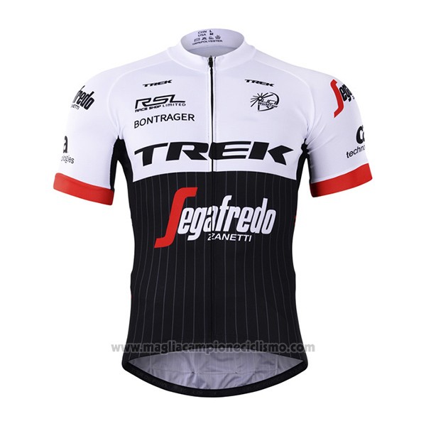 2017 Abbigliamento Ciclismo Trek Segafredo Nero e Bianco Manica Corta e Salopette
